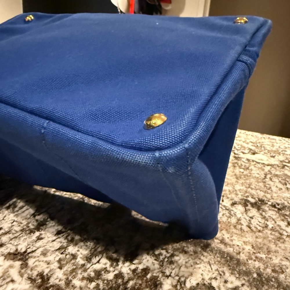 Pristine Prada Canapa Tote in Cobalto (blue) - Picture 6 of 13